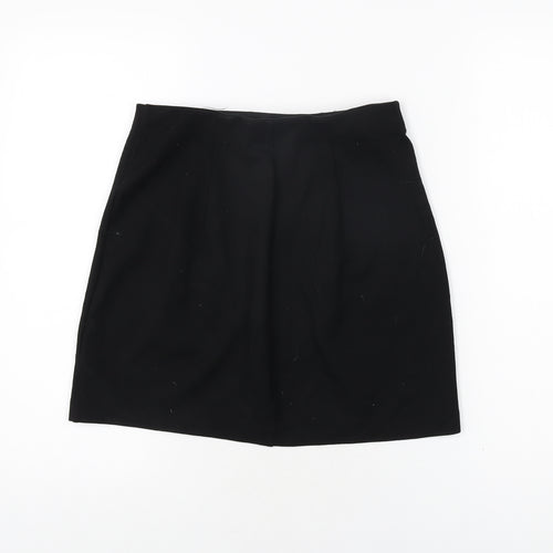 Stradivarius Womens Black Viscose Mini Skirt Size S