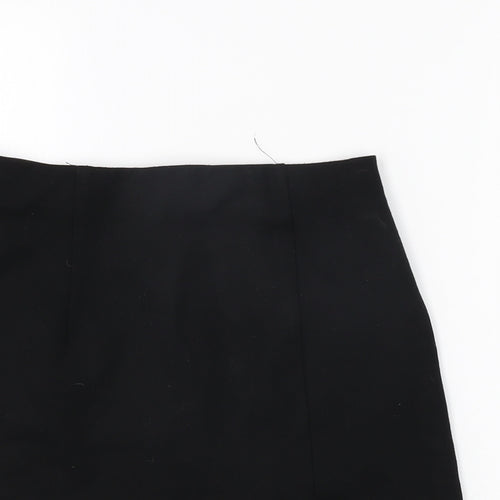 Stradivarius Womens Black Viscose Mini Skirt Size S