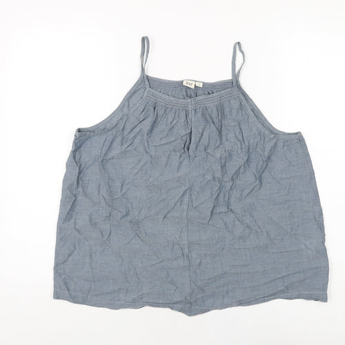 Gap Womens Blue Cotton Basic T-Shirt Size L Round Neck