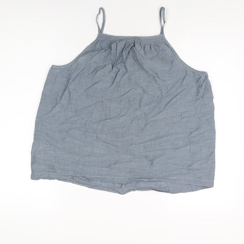 Gap Womens Blue Cotton Basic T-Shirt Size L Round Neck