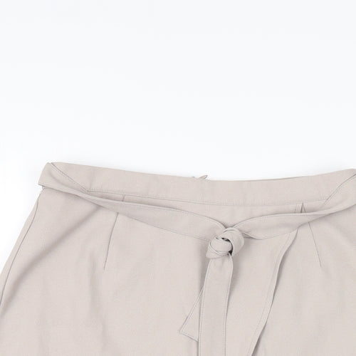 New Look Womens Beige Polyester Straight & Pencil Skirt Size 8 Zip