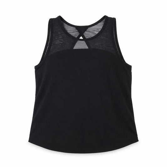 Front view of Crane women’s black polyester basic t-shirt, size UK 12, round neck pullover