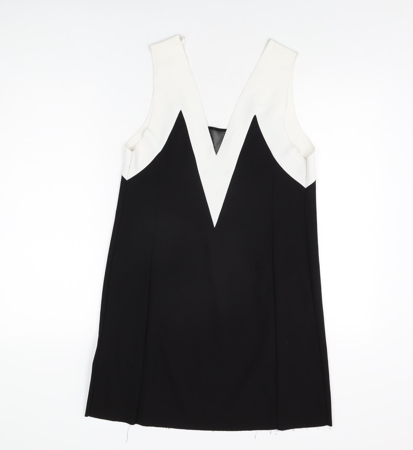 Zara Womens Black Polyester Shift Size M V-Neck Pullover