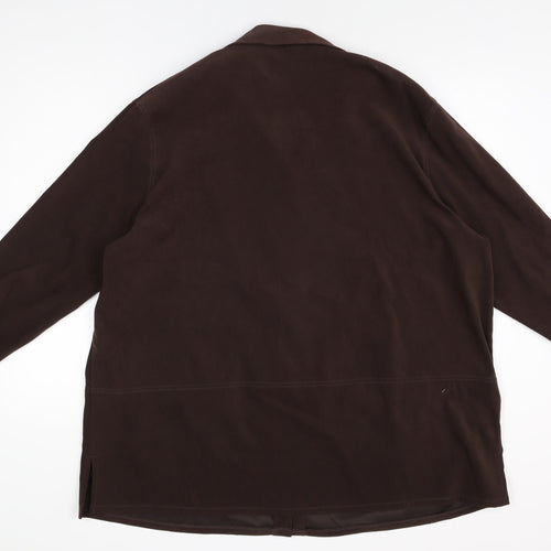 OPUS Womens Brown Polyester Basic Button-Up Size 24 Collared