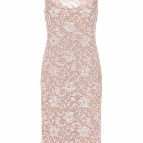 Amy Childs Womens Pink Floral Nylon Bodycon Size 8 Round Neck Button