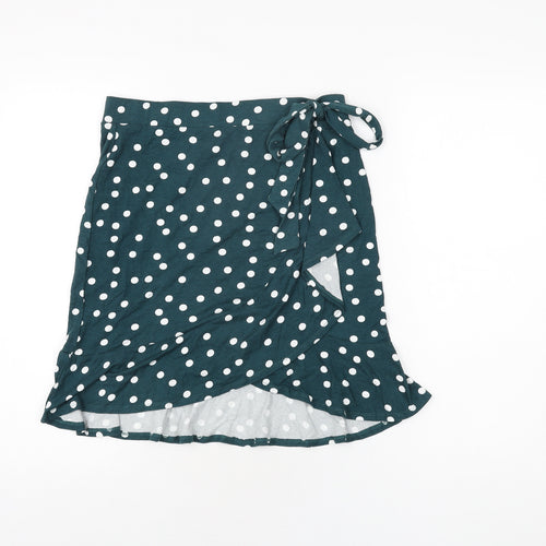 ASOS Womens Green Polka Dot Viscose Mini Skirt Size 12