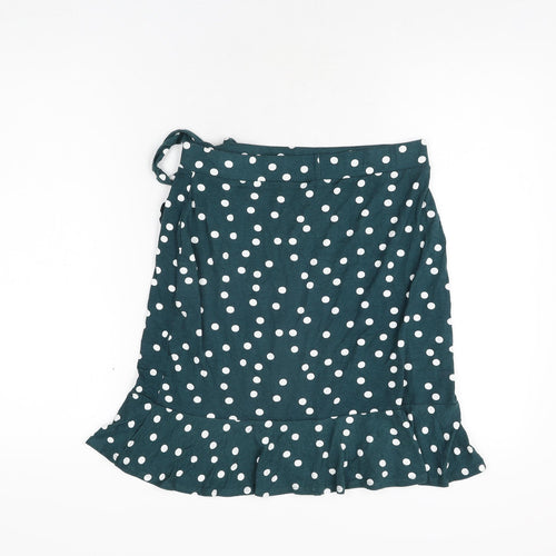 ASOS Womens Green Polka Dot Viscose Mini Skirt Size 12