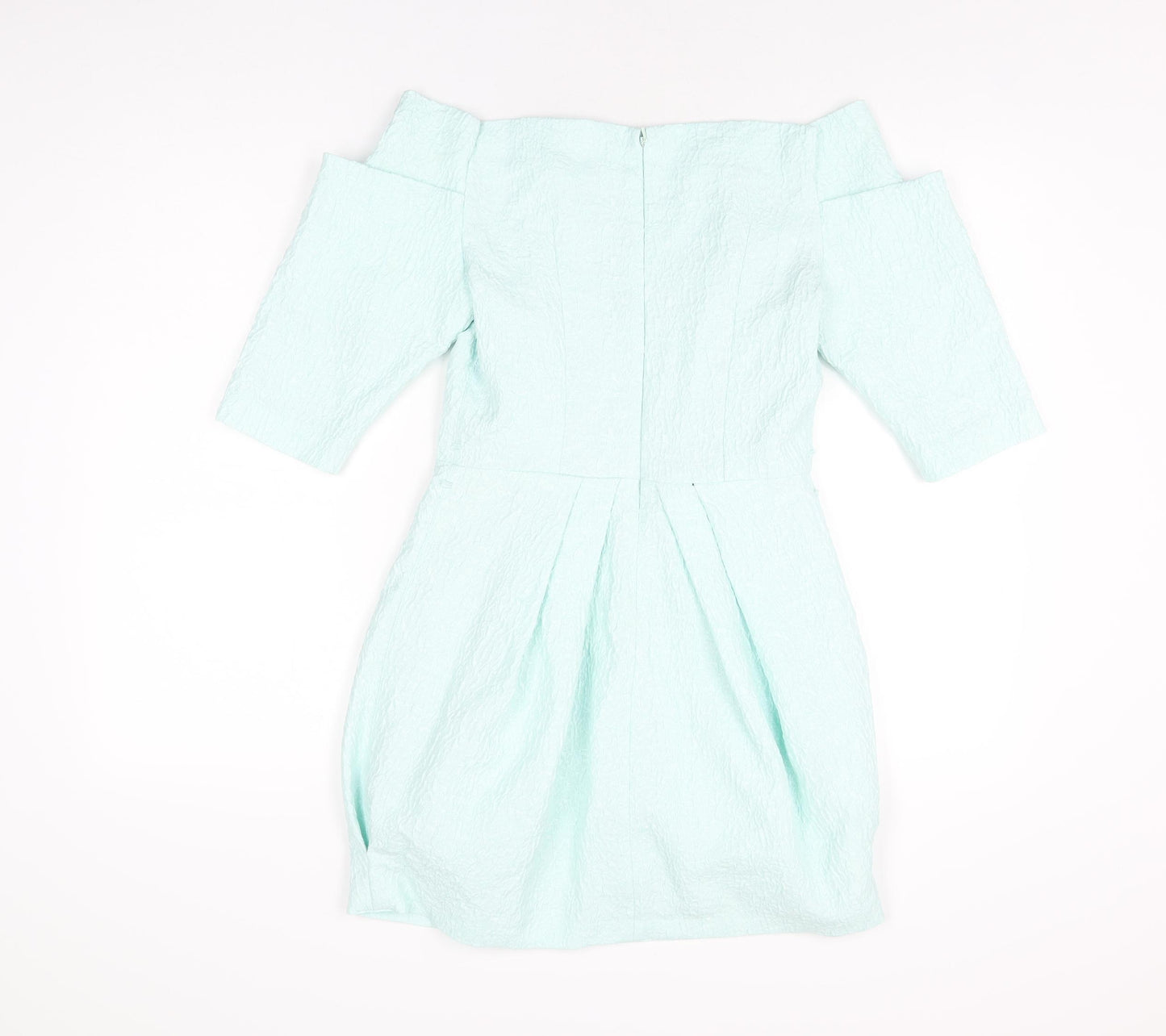 River Island Womens Blue Polyester Mini Size 8 Off the Shoulder Zip