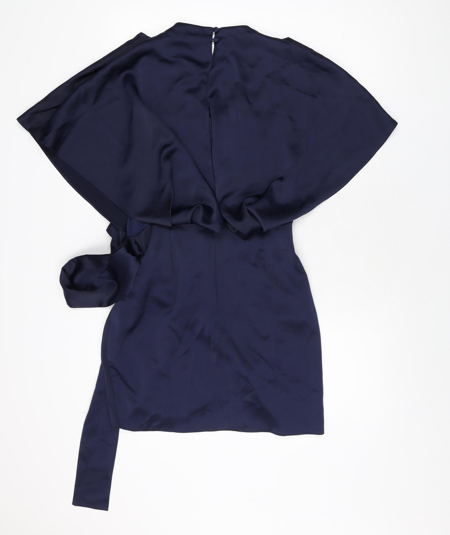 ASOS Womens Blue Polyester Wrap Dress Size 10 V-Neck Zip