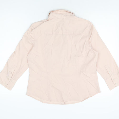 Linea Womens Pink Cotton Basic Button-Up Size 14 Collared