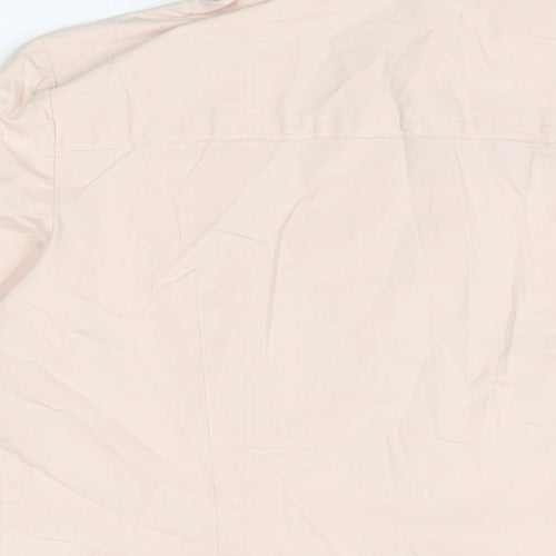 Linea Womens Pink Cotton Basic Button-Up Size 14 Collared