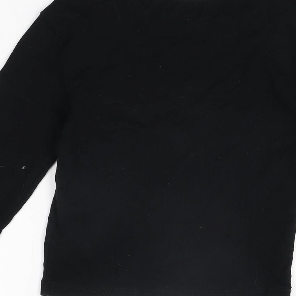 Topshop Womens Black Cotton Basic T-Shirt Size 8 Round Neck