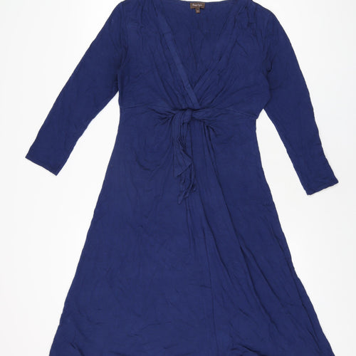 Phase Eight Womens Blue Viscose A-Line Size 12 V-Neck Pullover