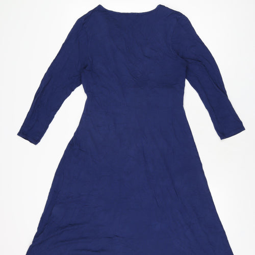 Phase Eight Womens Blue Viscose A-Line Size 12 V-Neck Pullover