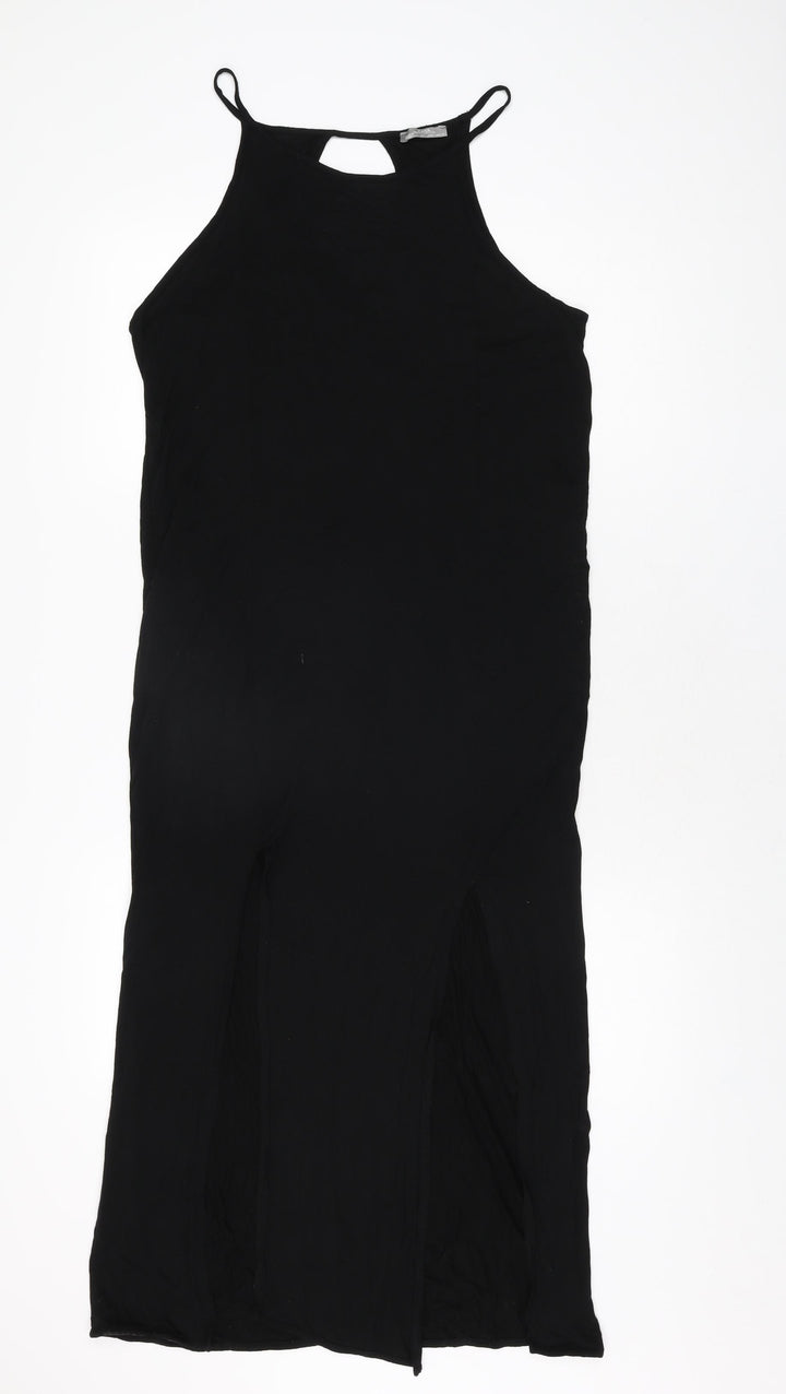 Zara Womens Black Viscose Shift Size L Round Neck Pullover