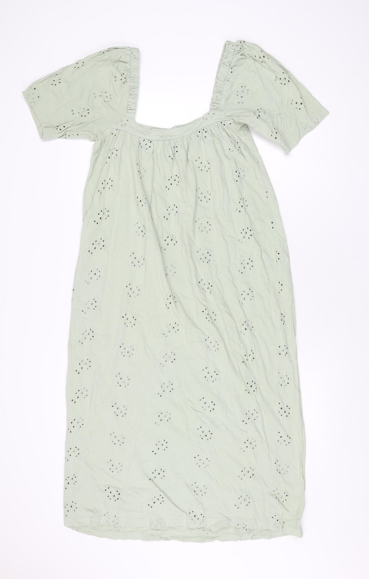 ASOS Womens Green Cotton Shift Size 8 Square Neck Pullover