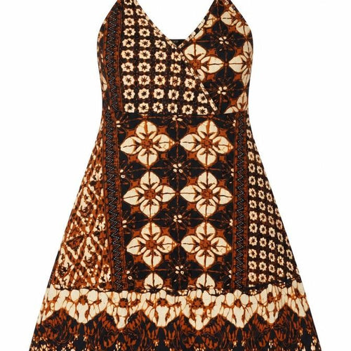 FOREVER 21 Womens Black Floral Rayon Skater Dress Size S V-Neck Pullover