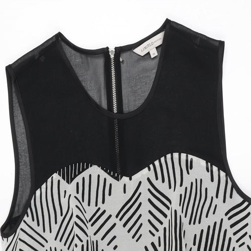 Marks and Spencer Womens Multicoloured Geometric Polyester Skater Dress Size 10 Round Neck Zip