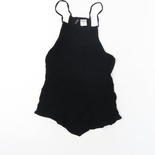H&M Womens Black Viscose Camisole T-Shirt Size 4 Square Neck
