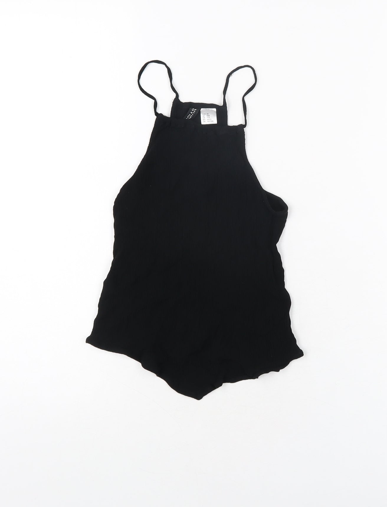H&M Womens Black Viscose Camisole T-Shirt Size 4 Square Neck