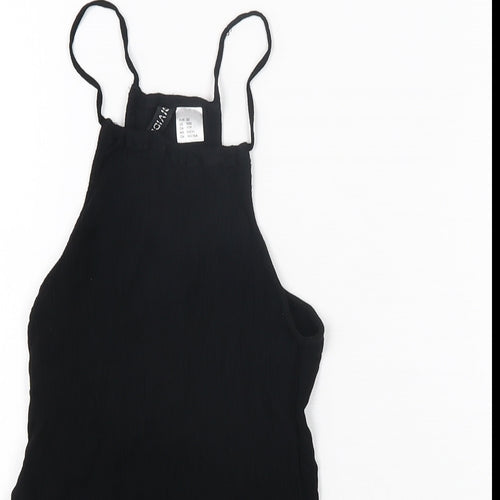 H&M Womens Black Viscose Camisole T-Shirt Size 4 Square Neck