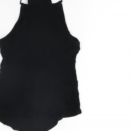 H&M Womens Black Viscose Camisole T-Shirt Size 4 Square Neck