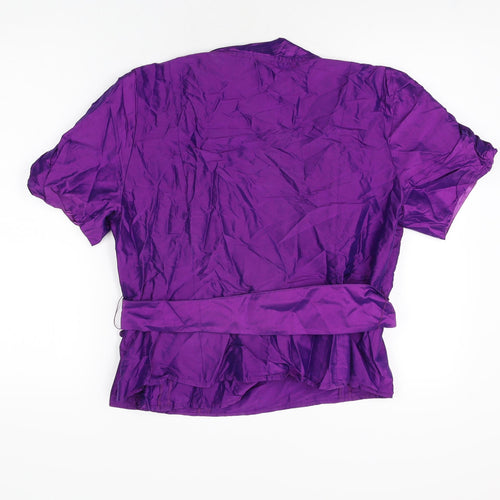 Coast Womens Purple Silk Wrap Blouse Size 18 V-Neck