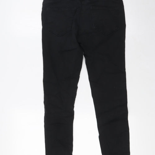 Marks and Spencer Womens Black Cotton Skinny Jeans Size 8 L27 in Regular Zip