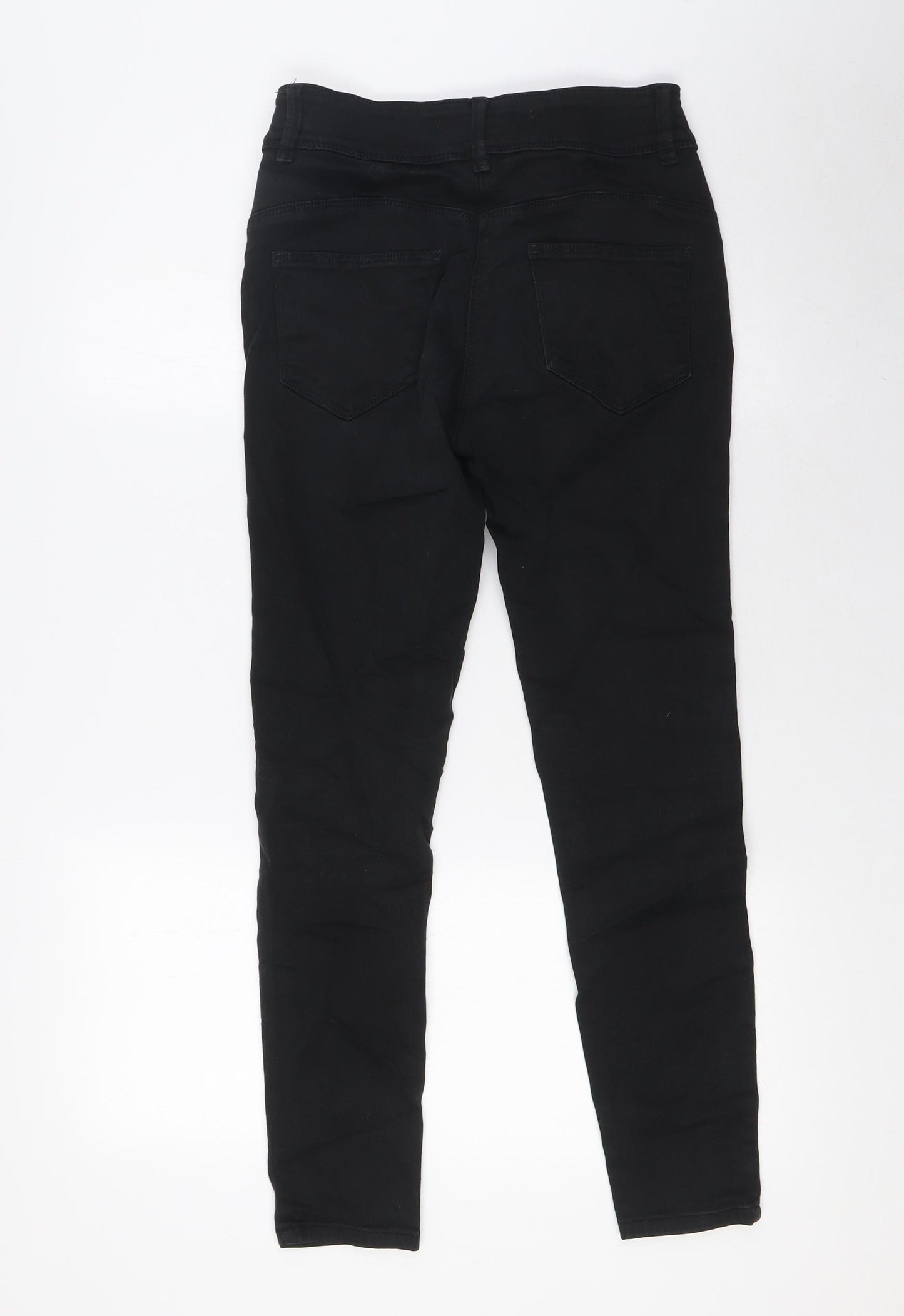 Marks and Spencer Womens Black Cotton Skinny Jeans Size 8 L27 in Regular Zip