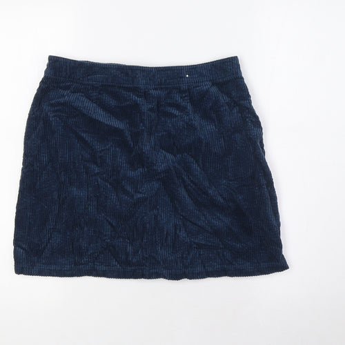 NEXT Girls Blue 100% Cotton A-Line Skirt Size 14 Years Regular Button