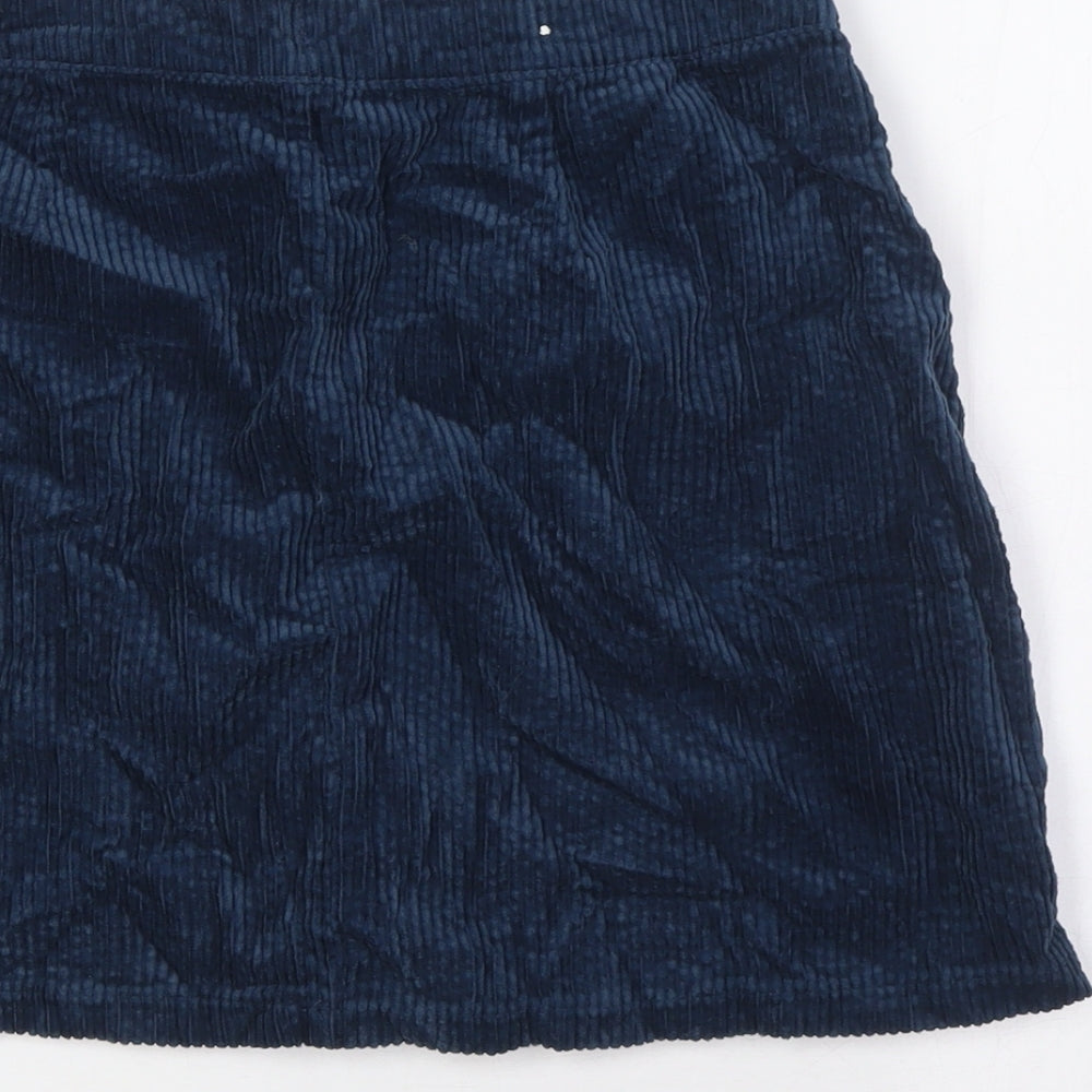 NEXT Girls Blue 100% Cotton A-Line Skirt Size 14 Years Regular Button
