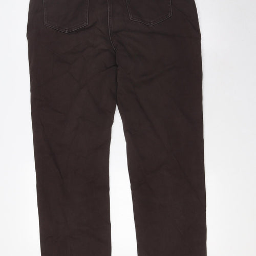 Marks and Spencer Womens Brown Cotton Straight Jeans Size 16 L30 in Regular Zip