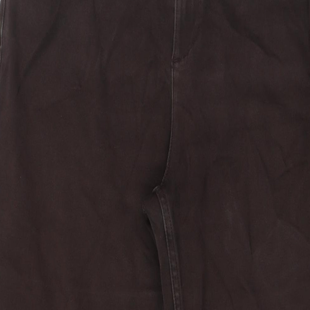 Marks and Spencer Womens Brown Cotton Straight Jeans Size 16 L30 in Regular Zip