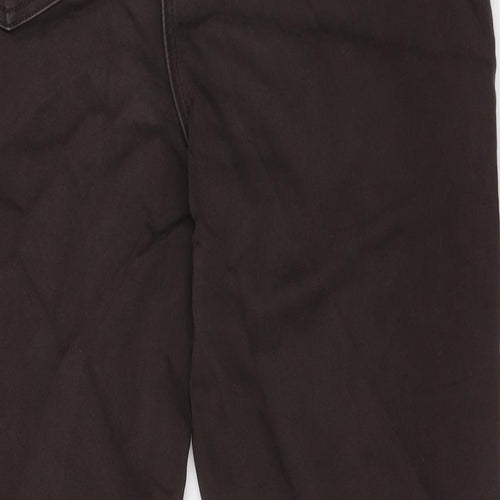 Marks and Spencer Womens Brown Cotton Straight Jeans Size 16 L30 in Regular Zip