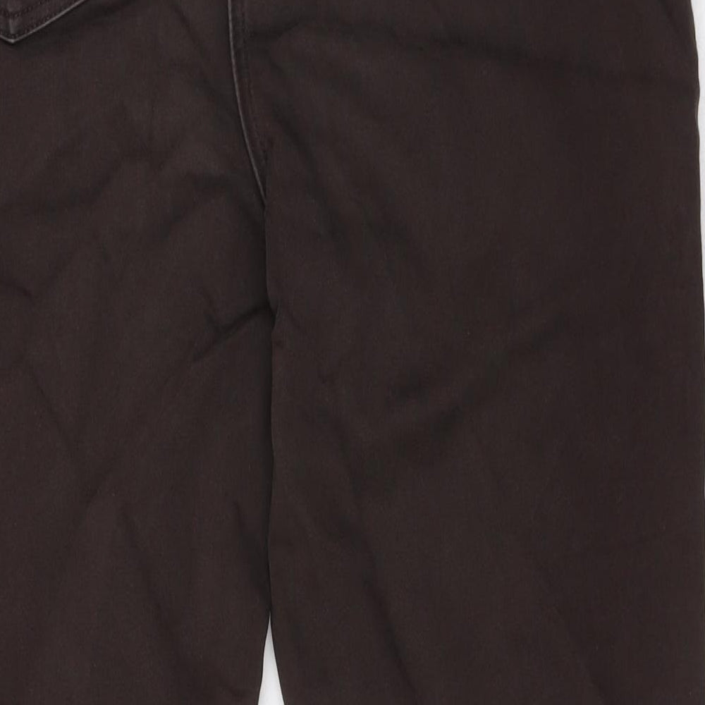Marks and Spencer Womens Brown Cotton Straight Jeans Size 16 L30 in Regular Zip