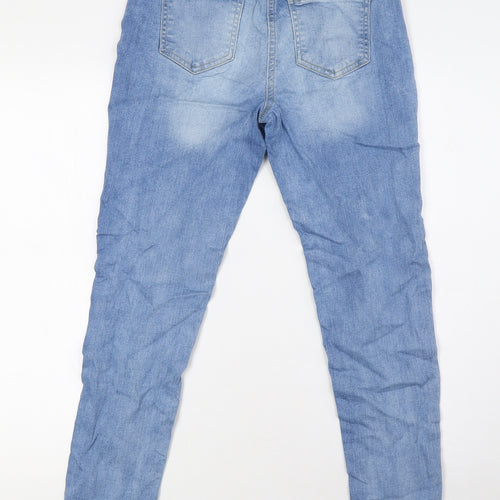 Parisian Womens Blue Cotton Skinny Jeans Size 8 L26 in Regular Zip - Raw Hem