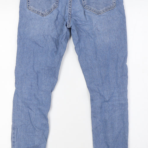 H&M Womens Blue Cotton Skinny Jeans Size 8 L28 in Regular Zip
