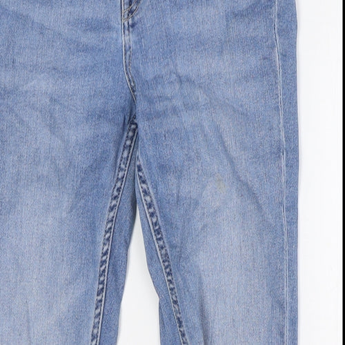 H&M Womens Blue Cotton Skinny Jeans Size 8 L28 in Regular Zip