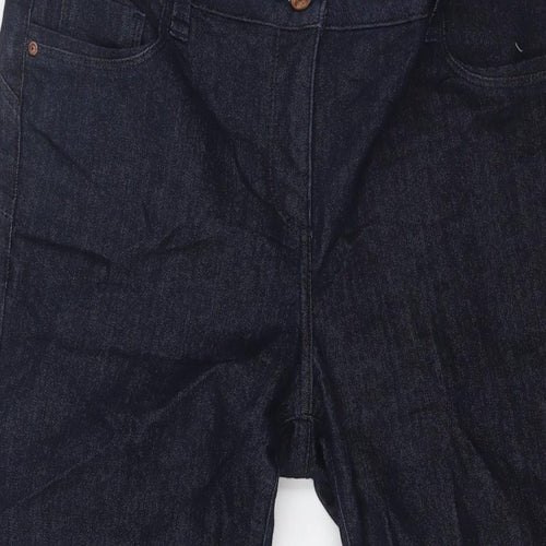 NEXT Womens Blue Cotton Bootcut Jeans Size 14 L30 in Regular Zip