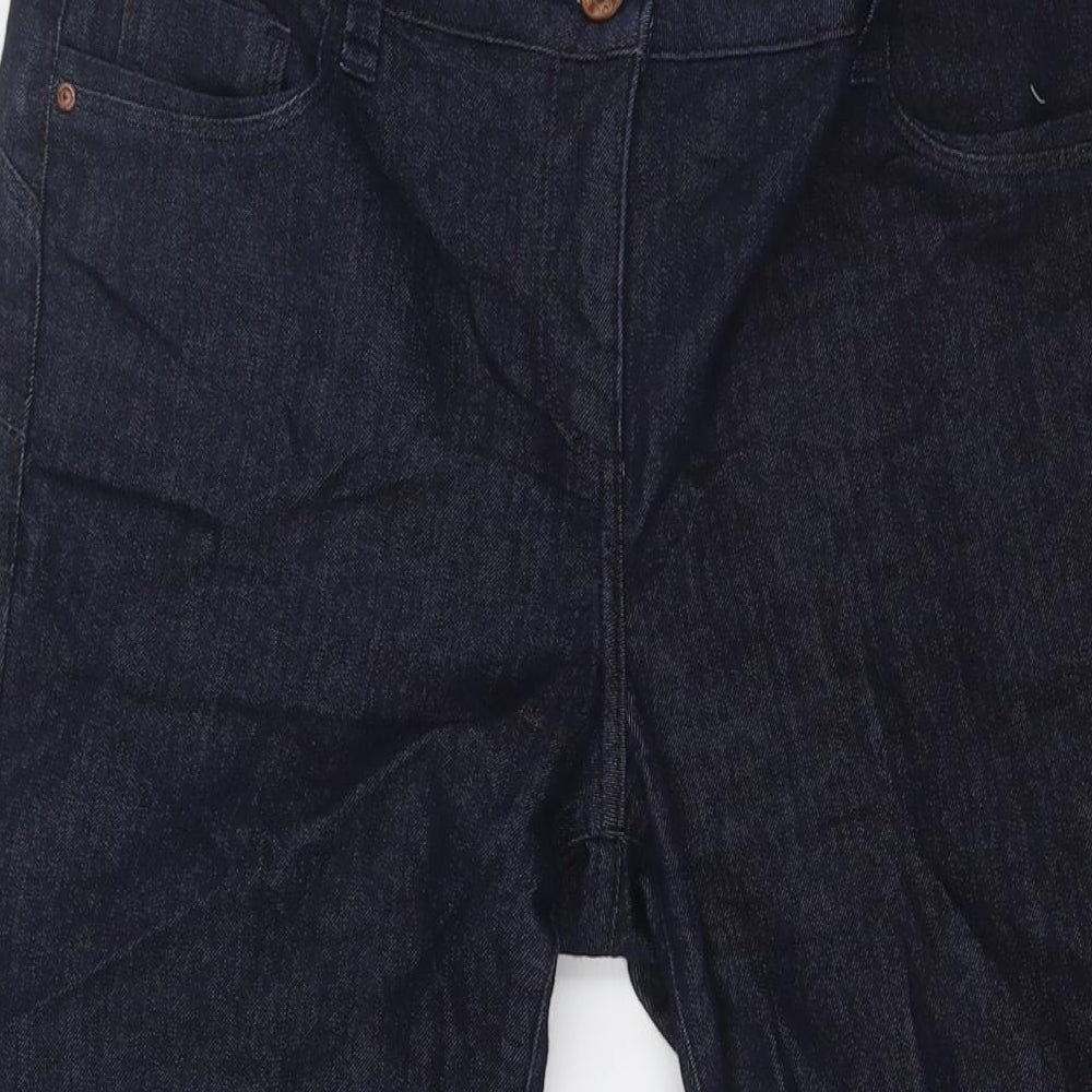 NEXT Womens Blue Cotton Bootcut Jeans Size 14 L30 in Regular Zip