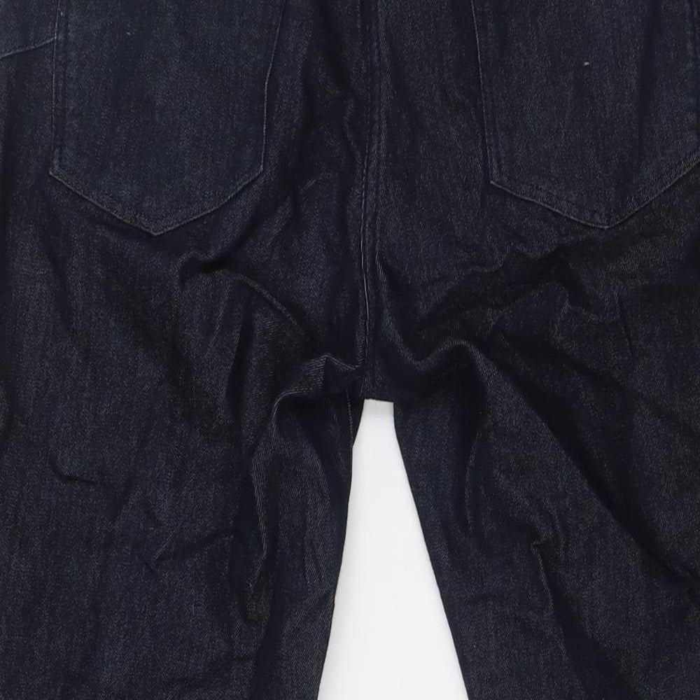 NEXT Womens Blue Cotton Bootcut Jeans Size 14 L30 in Regular Zip