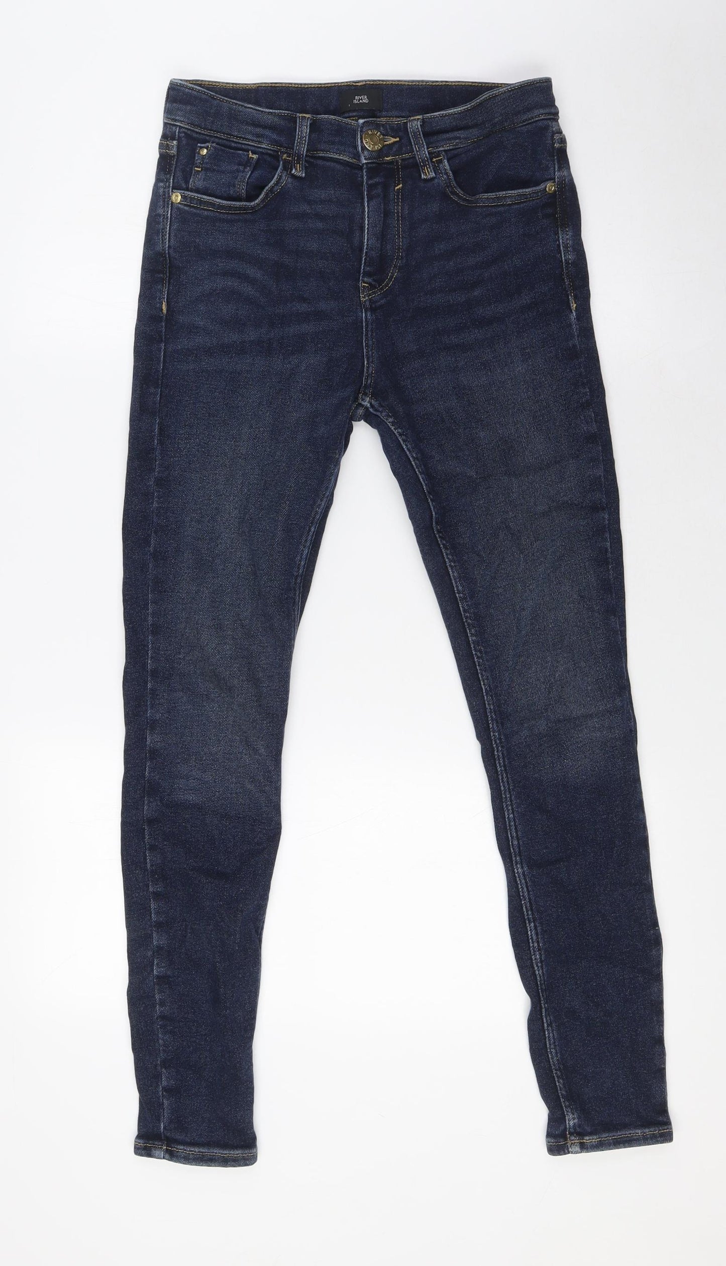 River Island Womens Blue Cotton Skinny Jeans Size 8 L27 in Regular