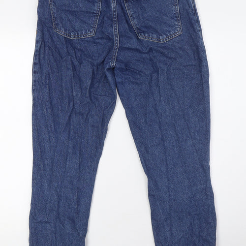 MNG Womens Blue Cotton Mom Jeans Size 8 L28 in Regular Zip