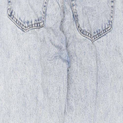 Pull&Bear Womens Blue Cotton Mom Jeans Size 4 L24 in Regular Zip