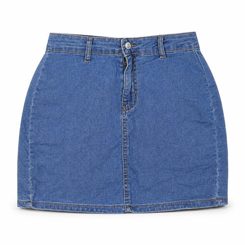Don't Think Twice Womens Blue Chlorofibre A-Line Skirt Size 10 Zip