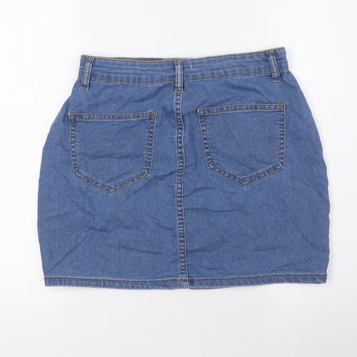 Don't Think Twice Womens Blue Chlorofibre A-Line Skirt Size 10 Zip