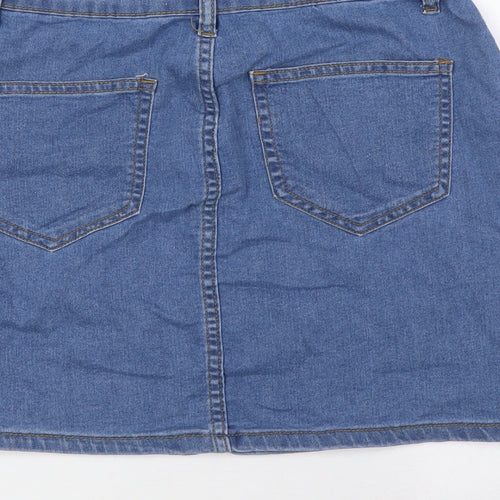 Don't Think Twice Womens Blue Chlorofibre A-Line Skirt Size 10 Zip