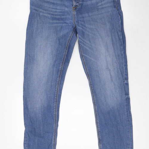 River Island Mens Blue Cotton Skinny Jeans Size 30 in L29 in Regular Zip