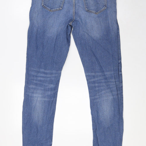 River Island Mens Blue Cotton Skinny Jeans Size 30 in L29 in Regular Zip