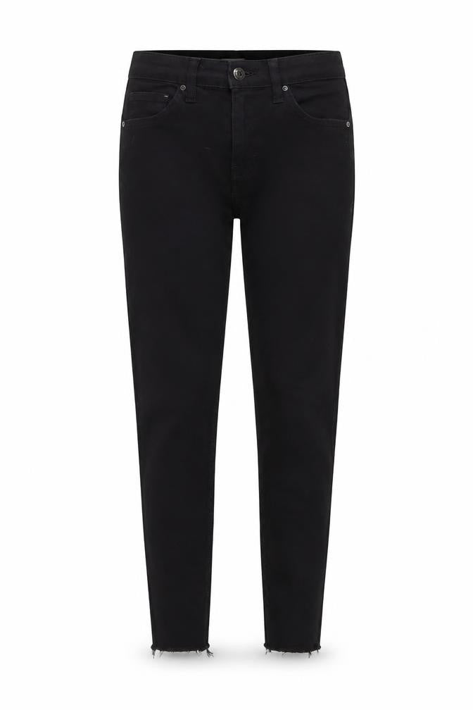 Topshop Womens Black Cotton Skinny Jeans Size 25 in L25 in Regular Zip - Raw Hem